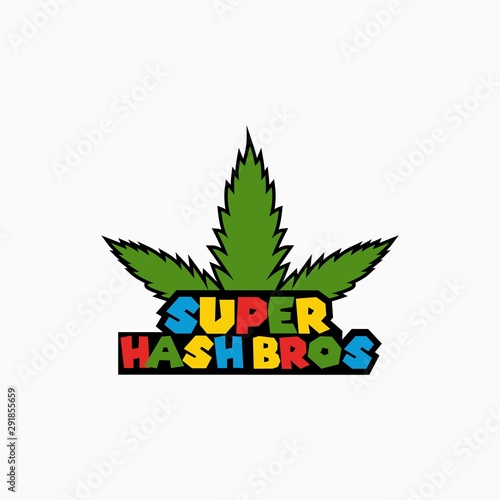 Hash Bros Cannabis Creative Abstract Nature Simple Badge Logo Design Template Element Vector Illustration
