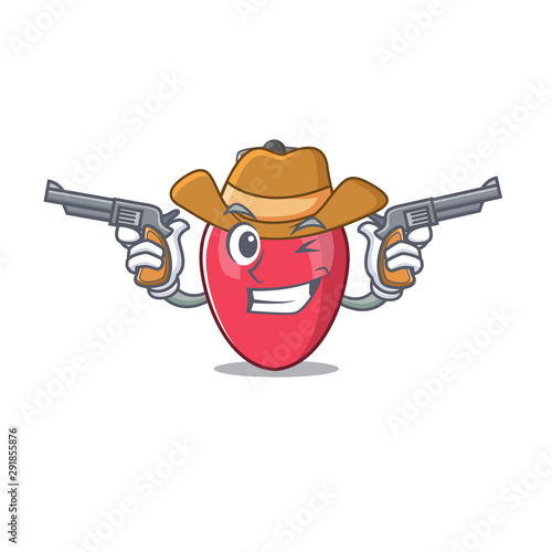 Cowboy christmas lights isolated in the cartoon