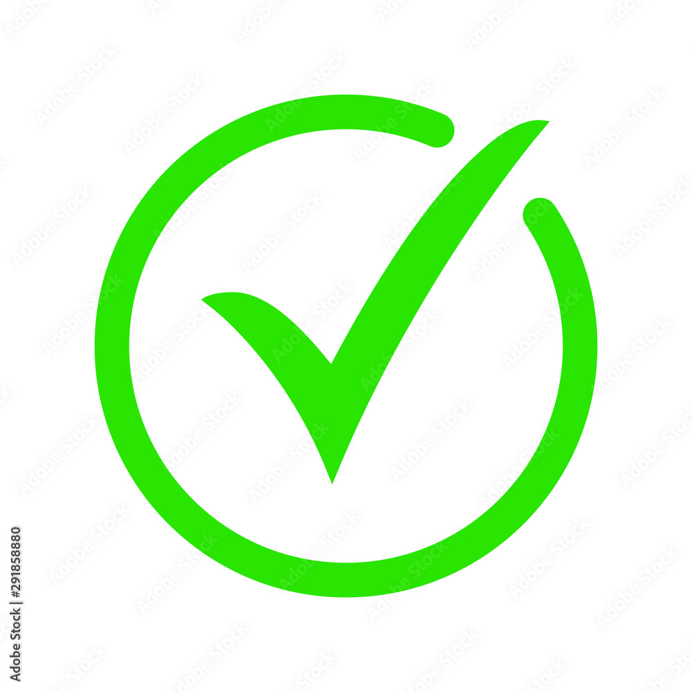 Green tick icon vector symbol, checkmark isolated on white background, checked icon or correct choice sign, check mark or checkbox pictogram Green tick icon vector symbol, checkmark isolated on white background, checked icon or correct choice sign, check mark or checkbox pictogram