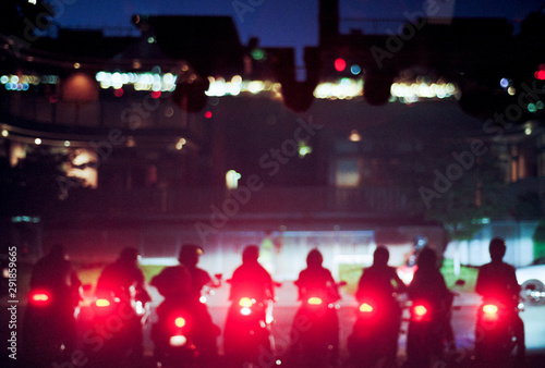 Biker gang at night photo