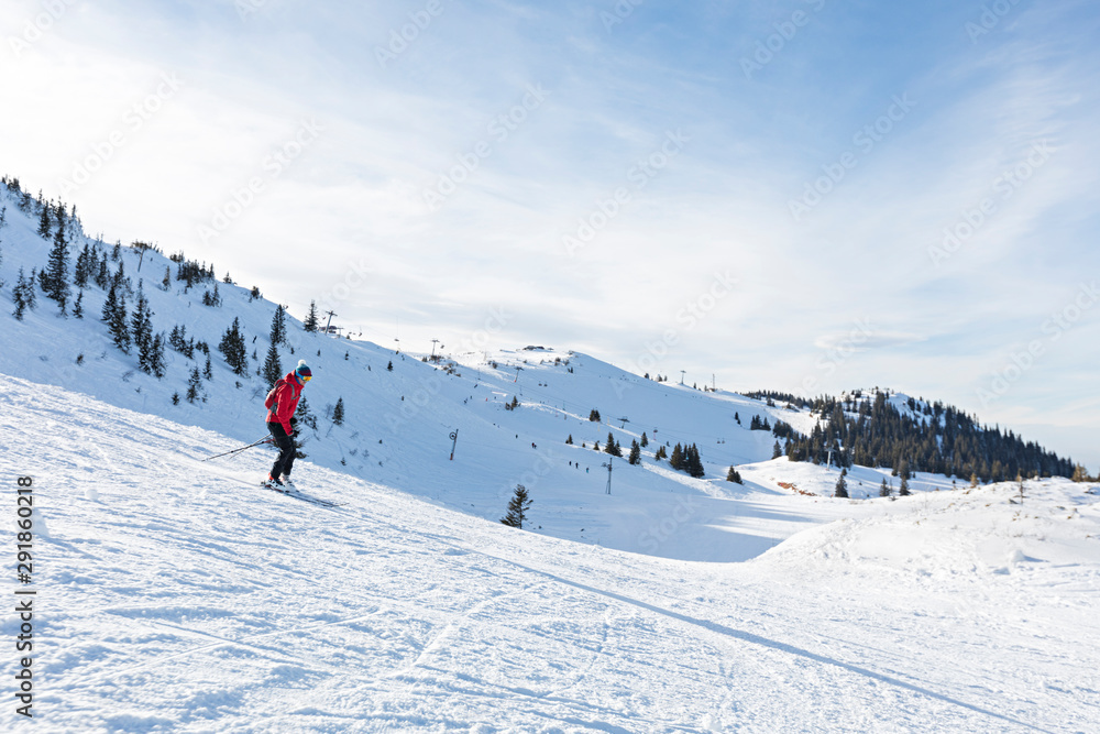 Skiing downhill Skiing downhill