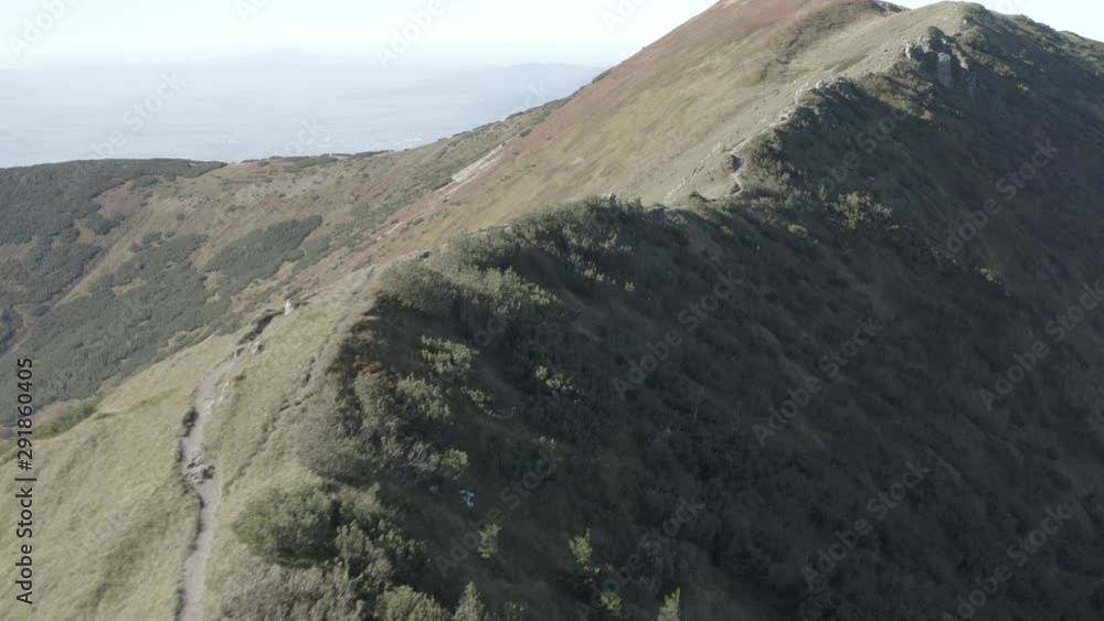 A beautiful ridge in the mountains fly over them, Fatra A beautiful ridge in the mountains fly over them, Fatra