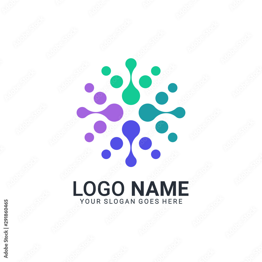 Abstract digital technology symbol logo design. Editable logo design