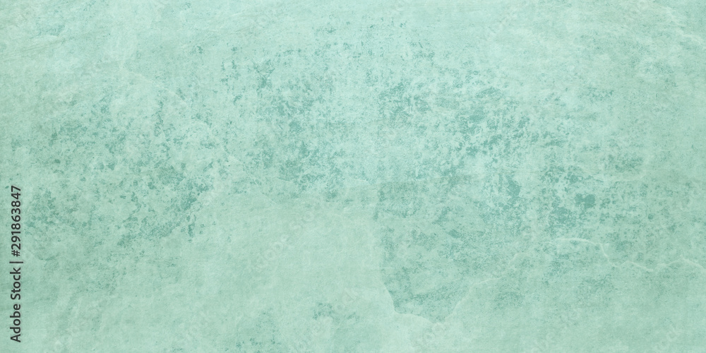 Obraz premium Pastel blue green background texture with grunge and old distressed and weathered rock or stone overlay design
