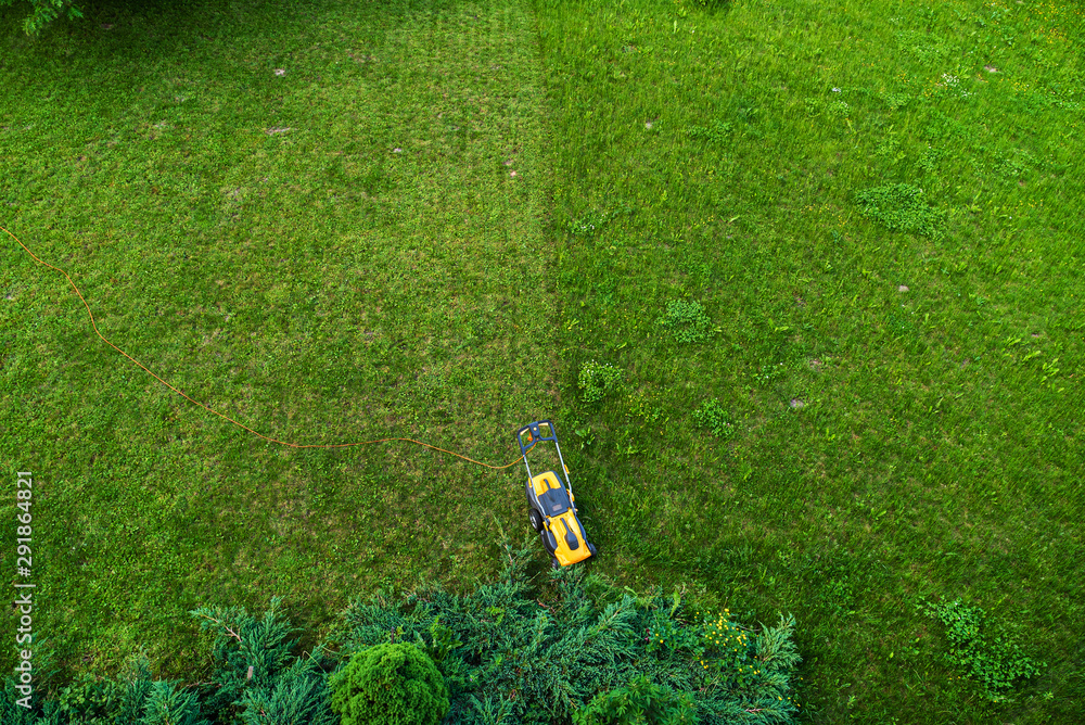 Working men working lawn care