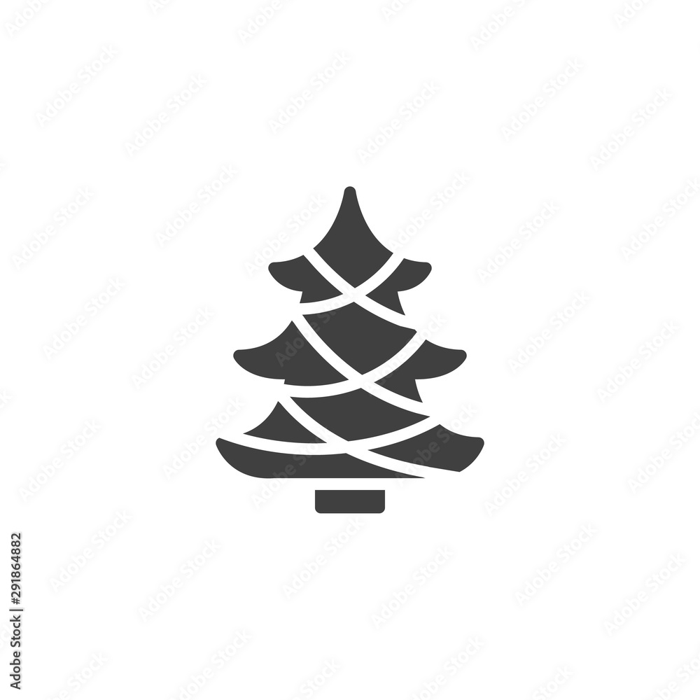 Christmas tree with garland vector icon. filled flat sign for mobile concept and web design. xmas tree decoration glyph icon. Symbol, logo illustration. Vector graphics Christmas tree with garland vector icon. filled flat sign for mobile concept and web design. xmas tree decoration glyph icon. Symbol, logo illustration. Vector graphics