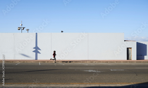 Urban running in winter.