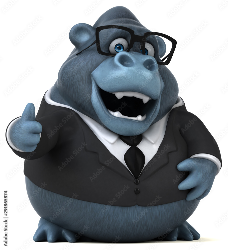 Naklejka premium Fun gorilla - 3D Illustration