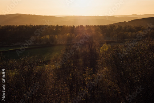 Sunset seen from Birchen Edge, Derbyshire, UK.
