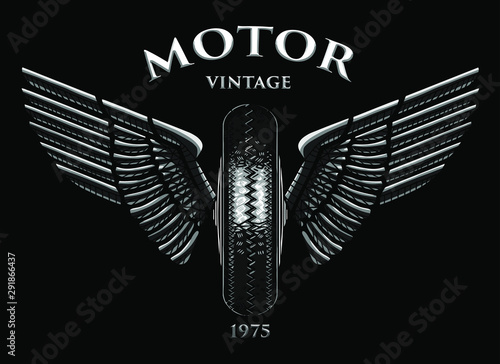 wheel wings illustration graphic design