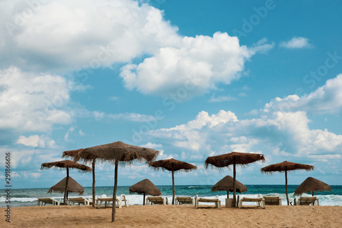 Fototapeta Naklejka Na Ścianę i Meble -  umbrellas on the beach