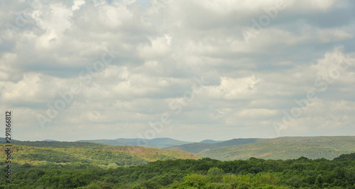 landscape with blue sky and clouds