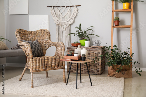 Stylish interior of room wi...