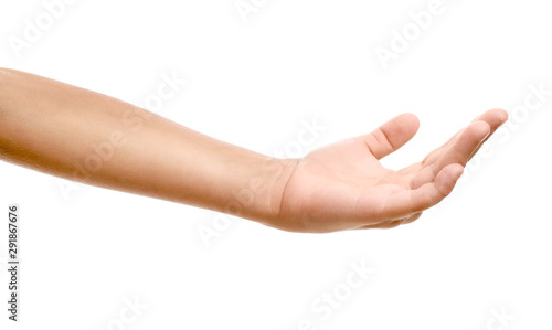 Fotografie Child's hand on white background