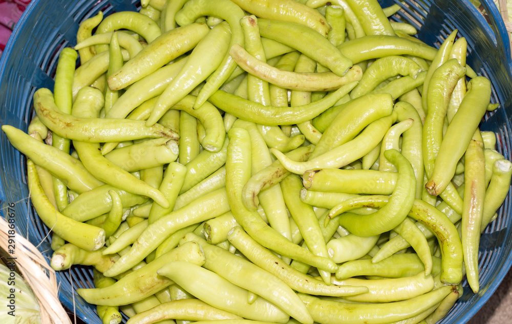 green beans in a market