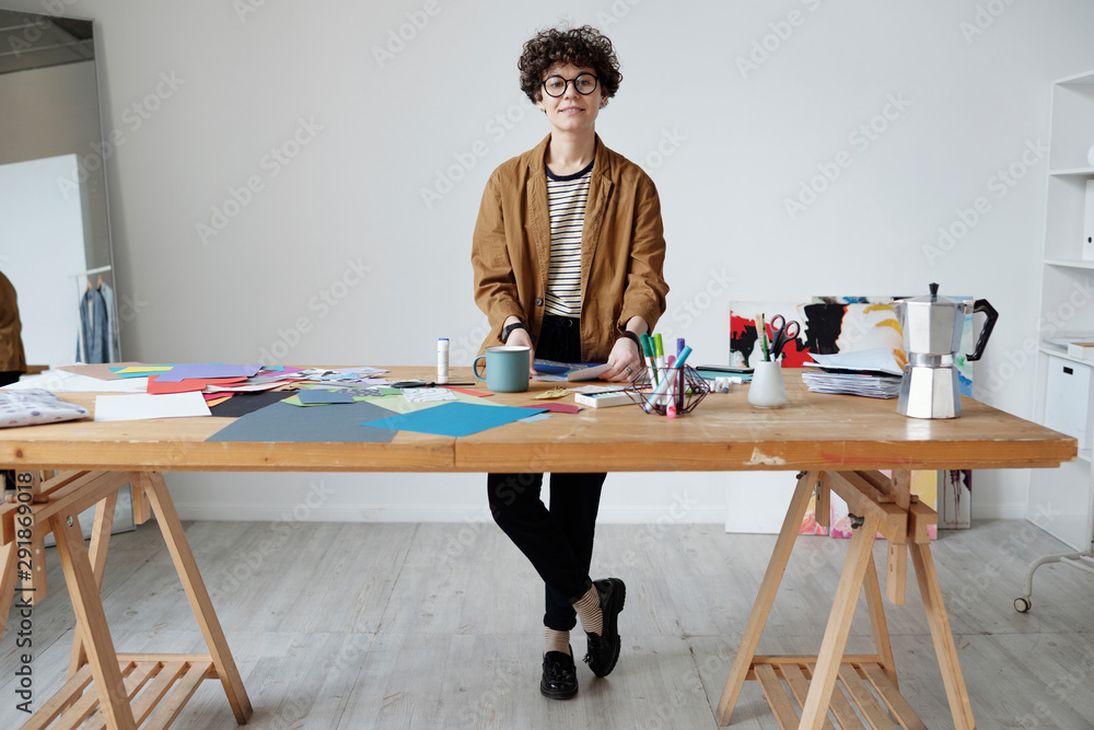 Pretty young woman in art studio Pretty young woman in art studio