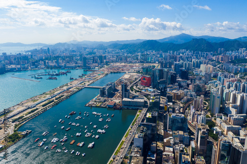  Aerial view of Hong Kong city © leungchopan