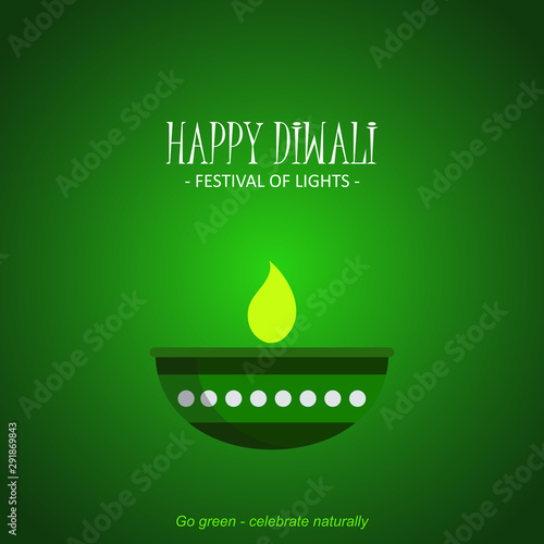 Happy diwali hindu festival ( Go green Concept) celebrate naturally