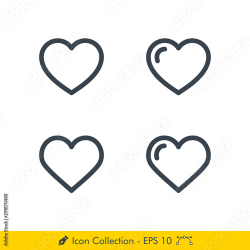 Set of Love Icon / Vector - In Line / Stroke Design