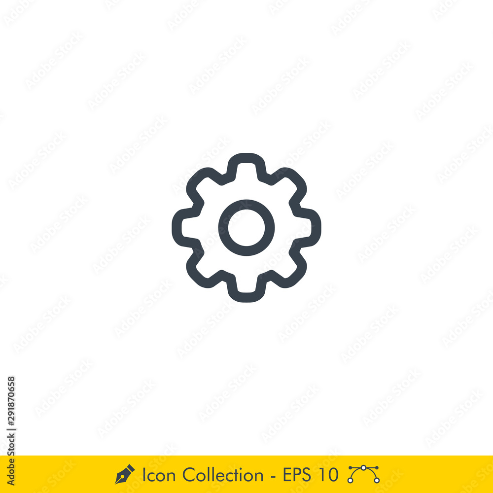Setting or Gear Icon / Vector - In Line / Stroke Design Setting or Gear Icon / Vector - In Line / Stroke Design