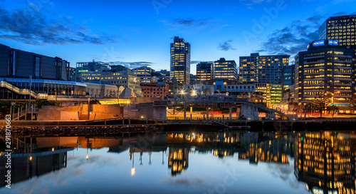 Buildings at night, Wellington, New Zealand night, city, water, river, skyline, reflection, lights, cityscape, bridge, building, architecture, sky, sea, dusk, panorama, downtown photo