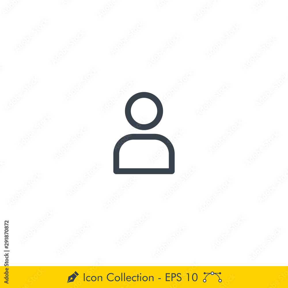 User or Contact Icon / Vector - In Line / Stroke Design User or Contact Icon / Vector - In Line / Stroke Design