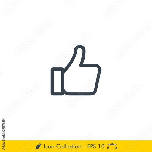 Like or Thumbs Up Icon / Vector - In Line / Stroke Design