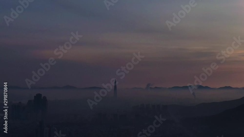 the view of Gangnam at dawn, Seoul. photo