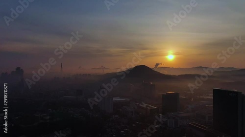 the view of Gangnam at dawn, Seoul. photo