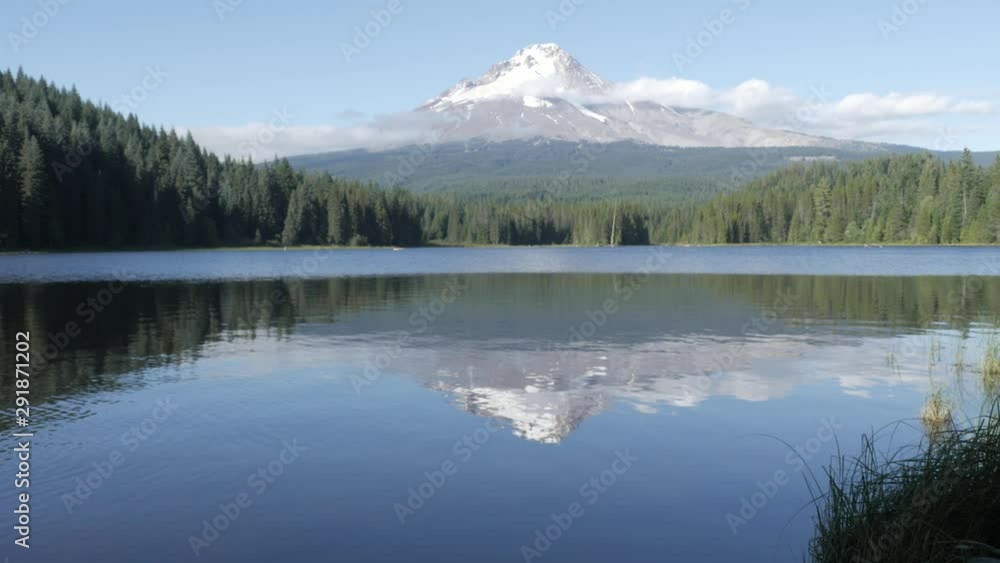 Trillium lake with mt hood national forest in the background Trillium lake with mt hood national forest in the background