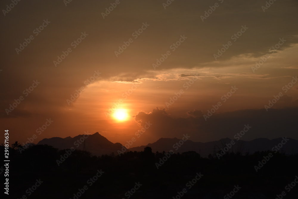 sunset in the mountains sunset in the mountains