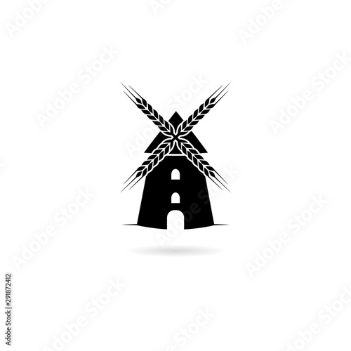 Canvas Print Windmill icon isolated on white background