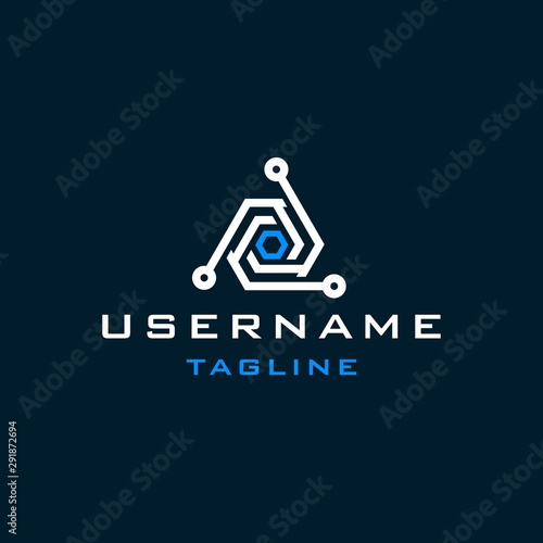 abstract science logo design inspiration . technology logo design template . science tech icon design