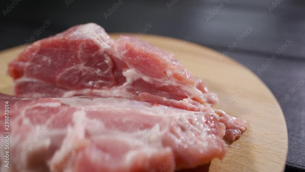 uncooked meat : raw fresh beef pork rib and fillet ready to cooking with garlic and green stuff uncooked meat : raw fresh beef pork rib and fillet ready to cooking with garlic and green stuff