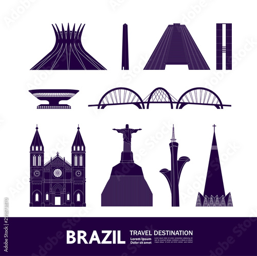 Brazil travel destination vector illustration.