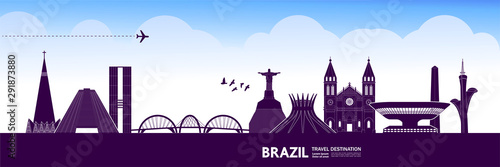 Brazil travel destination vector illustration.