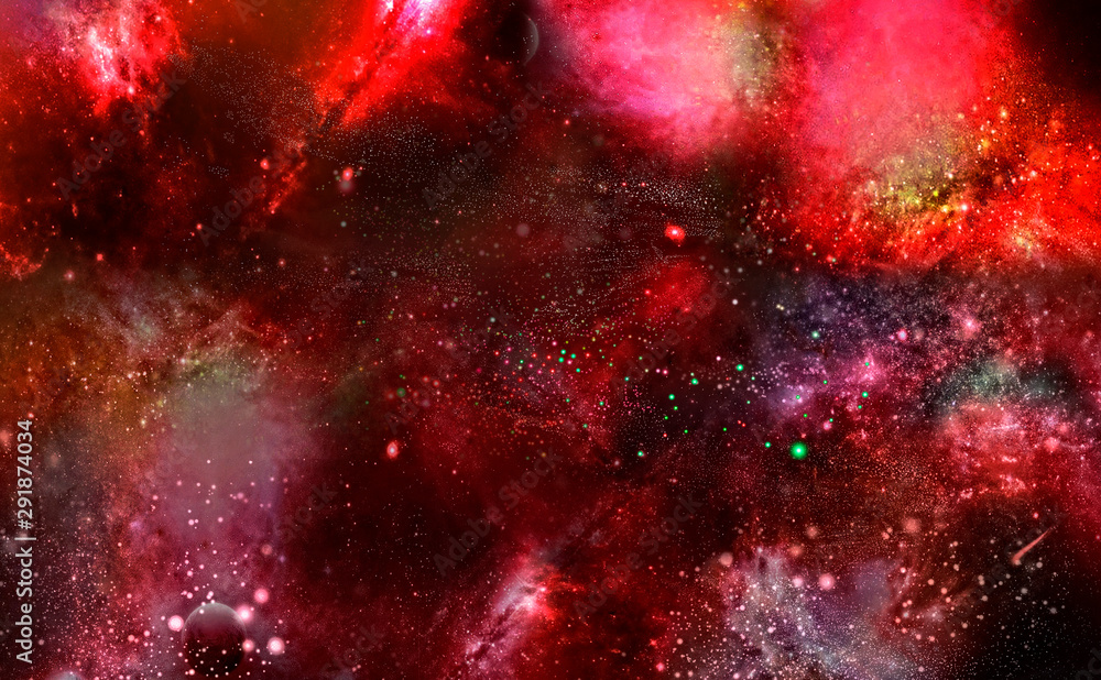  Background red outer space and the universe