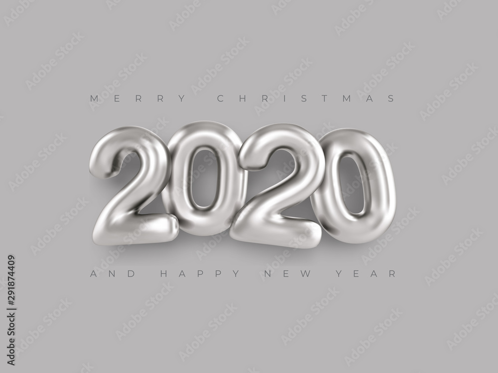 2020 3d lettering realistic silver numbers isolated on gray background 2020 3d lettering realistic silver numbers isolated on gray background