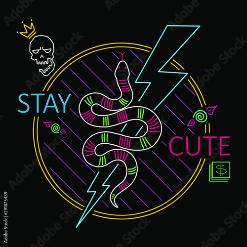 neon sign illustration fashion graphic design