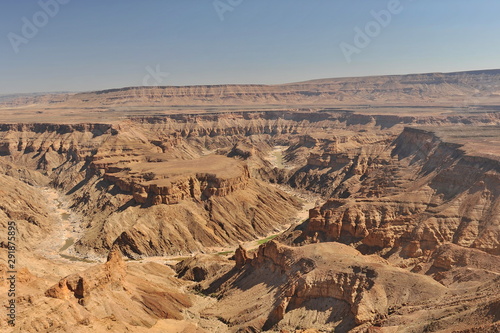Fish River Canyon in Namibia. Thousands of tourists from all over the world visit this place every year.