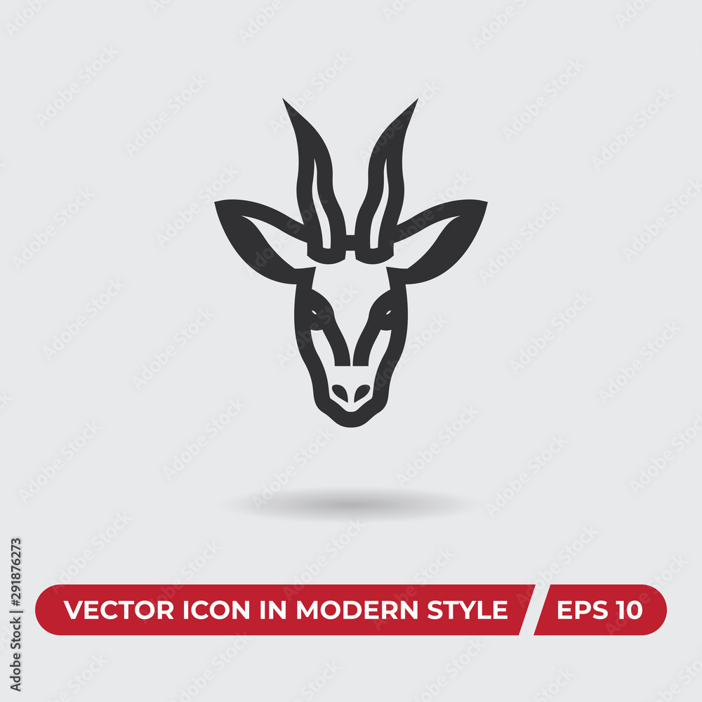Deer head vector icon in modern style for web site and mobile app