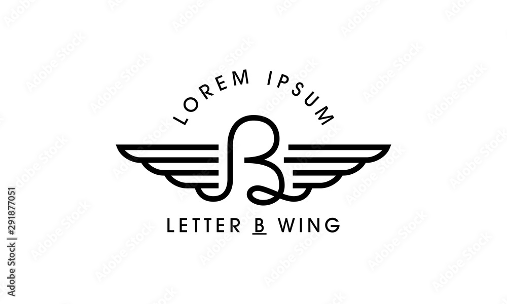 Letter B Wing Emblem Logo Letter B Wing Emblem Logo