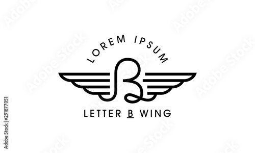 Letter B Wing Emblem Logo