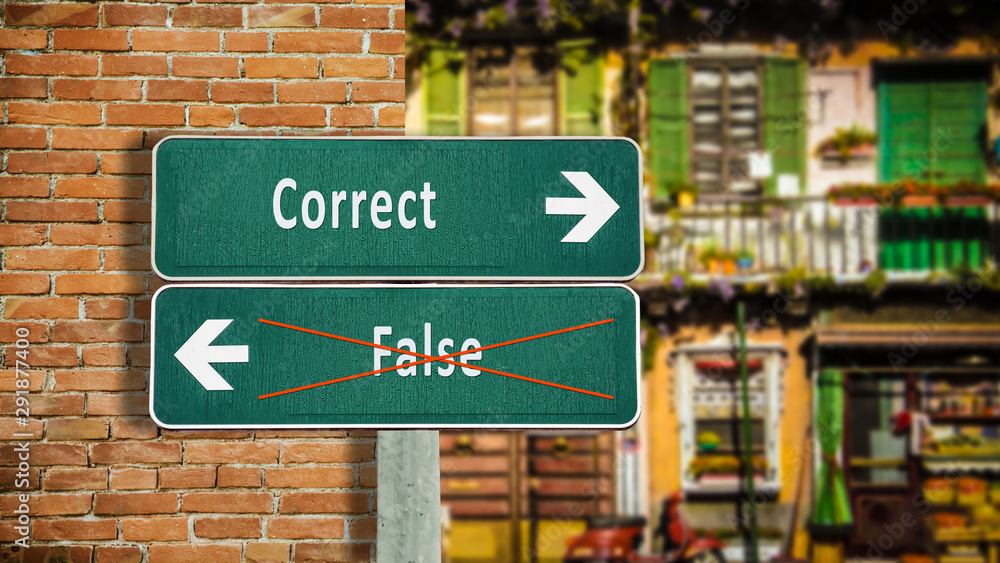 Street Sign Correct versus False Street Sign Correct versus False