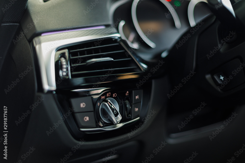 New SUV car with sport and modern design, Detail of new modern car