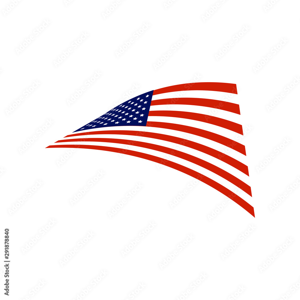 Fototapeta premium Usa flag graphic design template vector isolated illustration