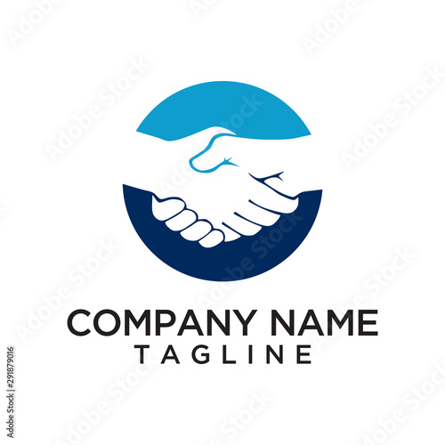 hand shake logo vector