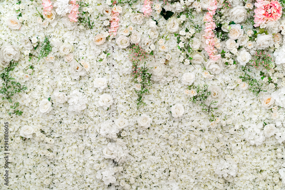 Obraz premium Beautiful flowers background for wedding scene.