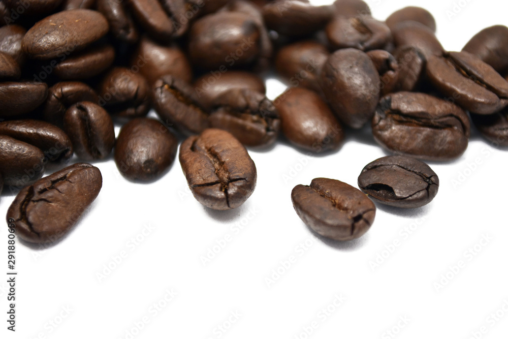 Coffee beans isolated on a white background. Coffee beans isolated on a white background.