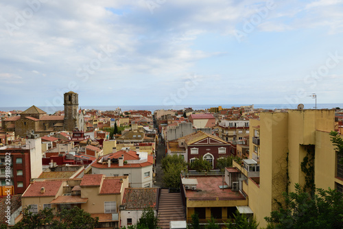 Blick auf Malgrat de Mar vom Parc del Castell, Spanien